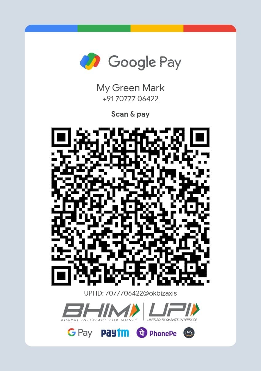 Scan to pay ₹200 — My Green Mark Google Pay QR